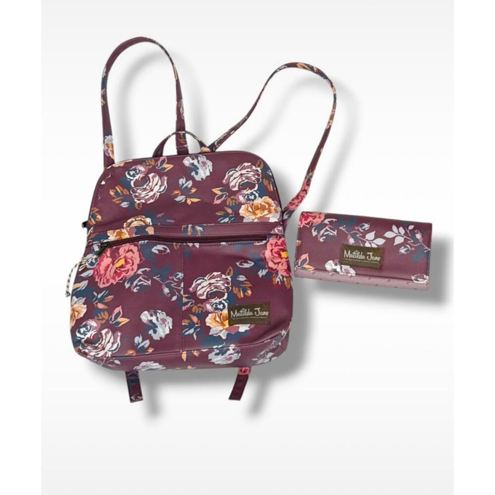 Matilda Jane plum perfect backpack & wallet matching set